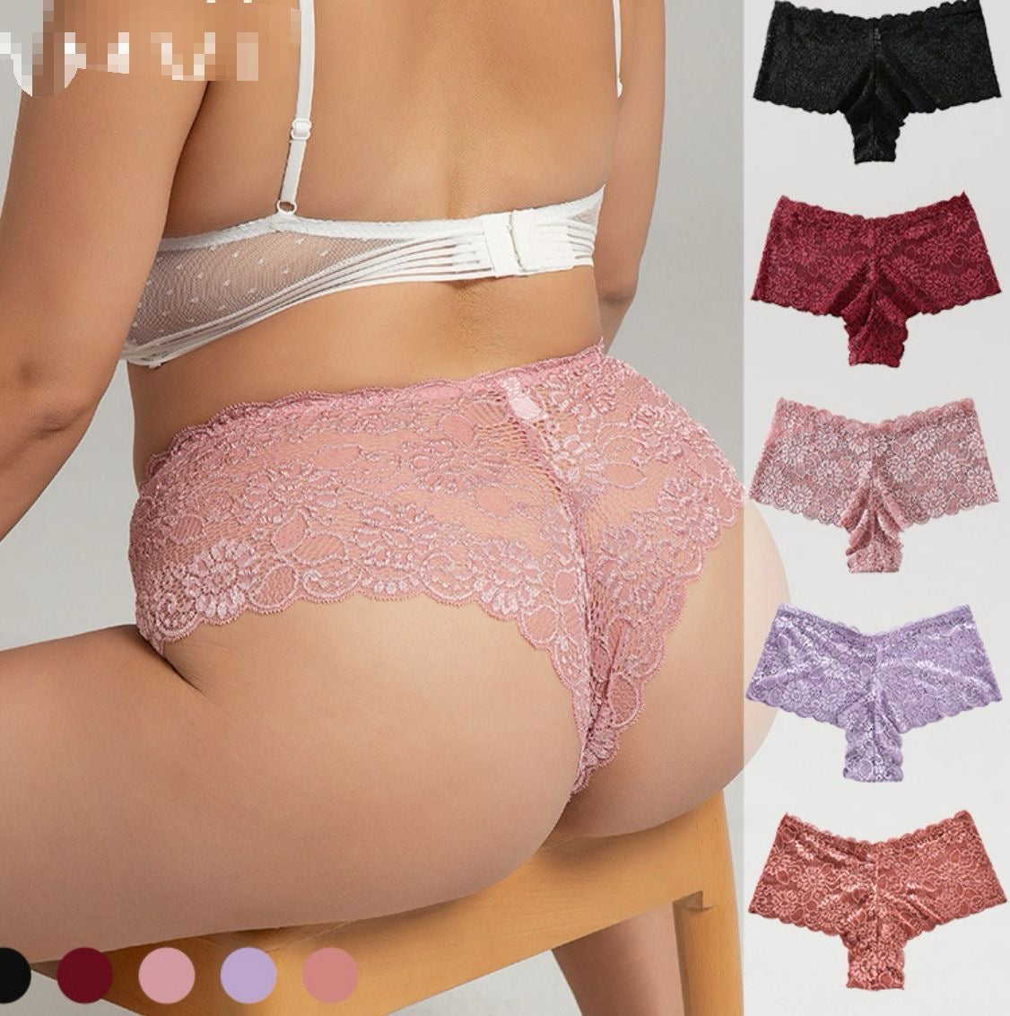 Koronkowe Majtki Plus Size 1XL-4XL – 5-PAK